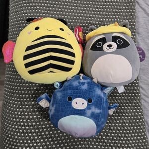 3 Squishmallows With Tags Mitchie, Sunny, Rocky